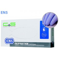 Перчатки Clean+Safe EN5 нитриловые, с текстурой на пальцах, неопудренные, 100 шт., L (8-9)