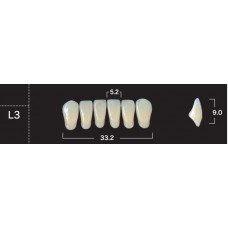 Зубы акриловые двухслойные GLORIA New Ace, фронтальные нижние, фасон L3