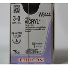Шовный материал Vicryl фиолетовый (3/0) W9444, 12 шт.