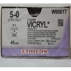 Шовный материал Vicryl фиолетовый (5/0) W9501T, 12 шт.