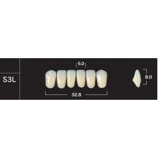 Зубы акриловые двухслойные GLORIA New Ace, фронтальные нижние, фасон S3L