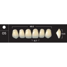 Зубы акриловые двухслойные GLORIA New Ace, фронтальные верхние, фасон O5