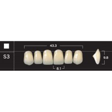 Зубы акриловые двухслойные GLORIA New Ace, фронтальные верхние, фасон S3