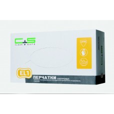 Перчатки Clean+Safe EL1 латексные, текстур., однокр. хлоринирования, 100 шт., L (8-9)