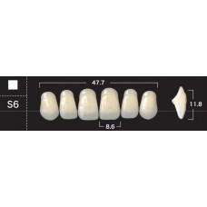 Зубы акриловые двухслойные GLORIA New Ace, фронтальные верхние, фасон S6