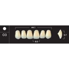 Зубы акриловые двухслойные GLORIA New Ace, фронтальные верхние, фасон O3